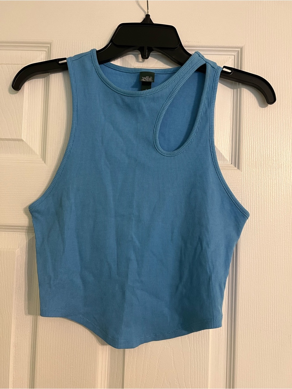 wild fable Blue Ribbed One-Shoulder Tank
